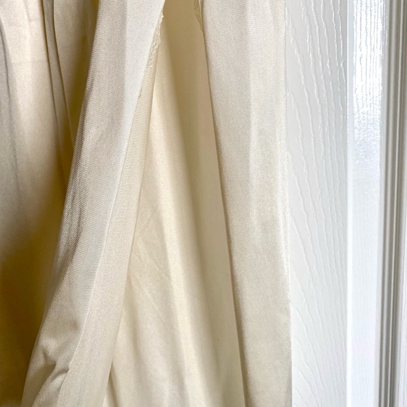 Vintage Ivory Side Slit Satin Slip - Picture 3 of 5
